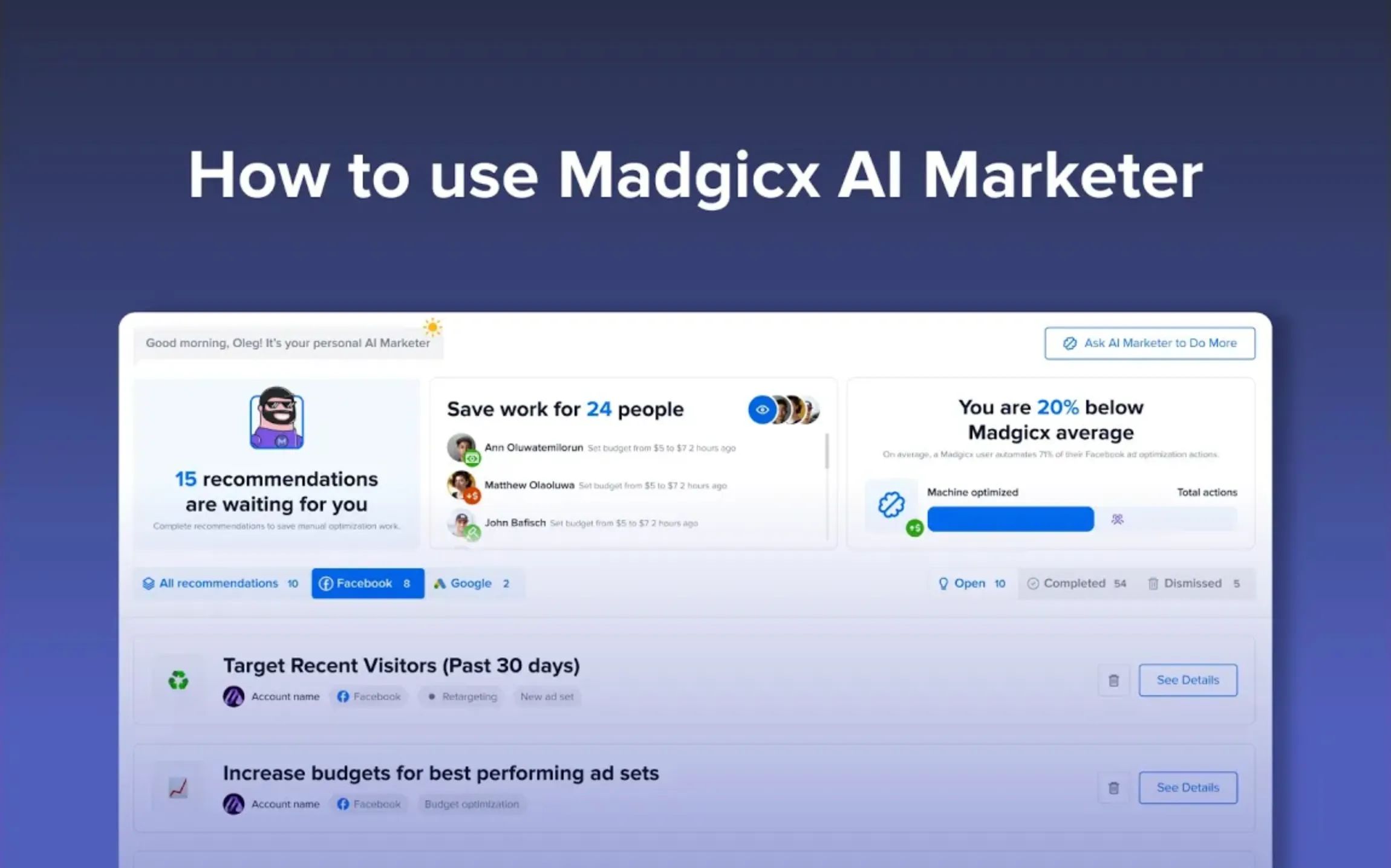 Madgicx product screenshot