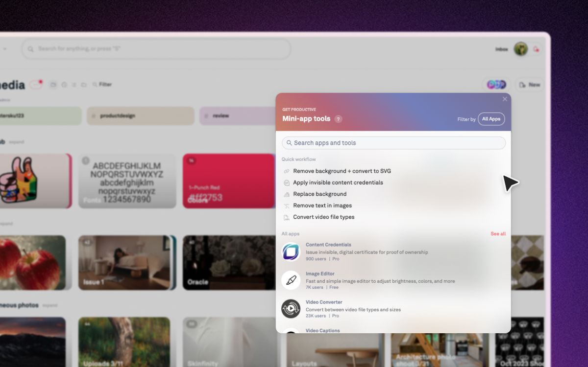 Open and edit assets in mini-apps without leaving Playbook.
