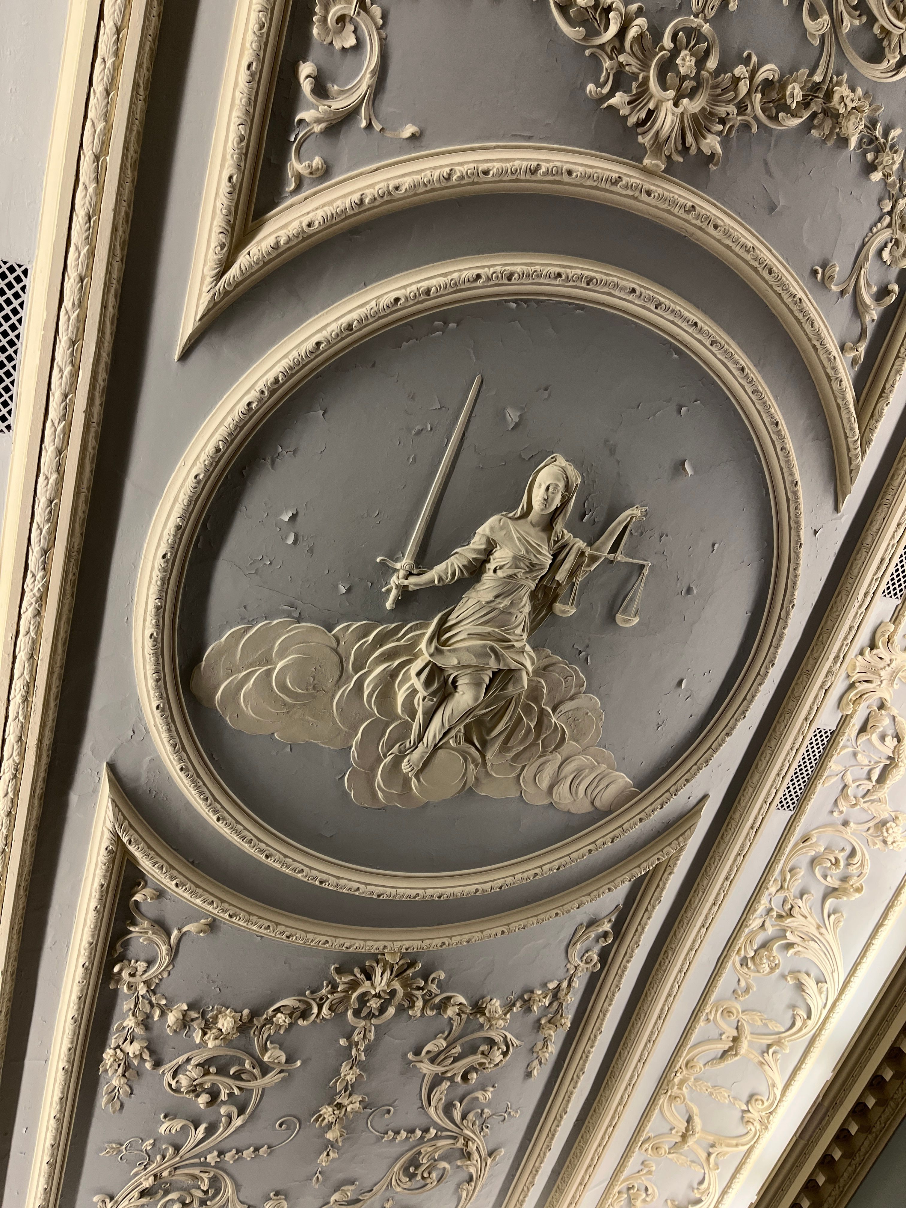 Decorative ceiling at Beverley Guildhall