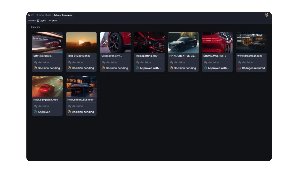 Ziflow product screenshot
