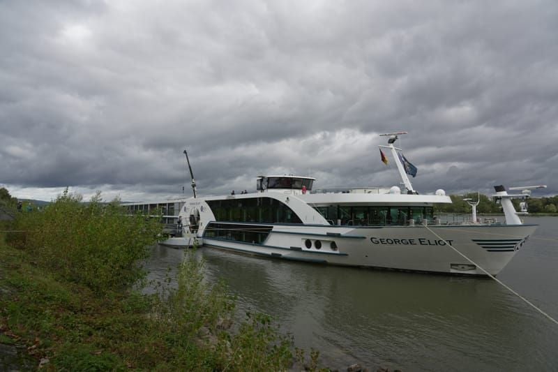 A river cruise ship