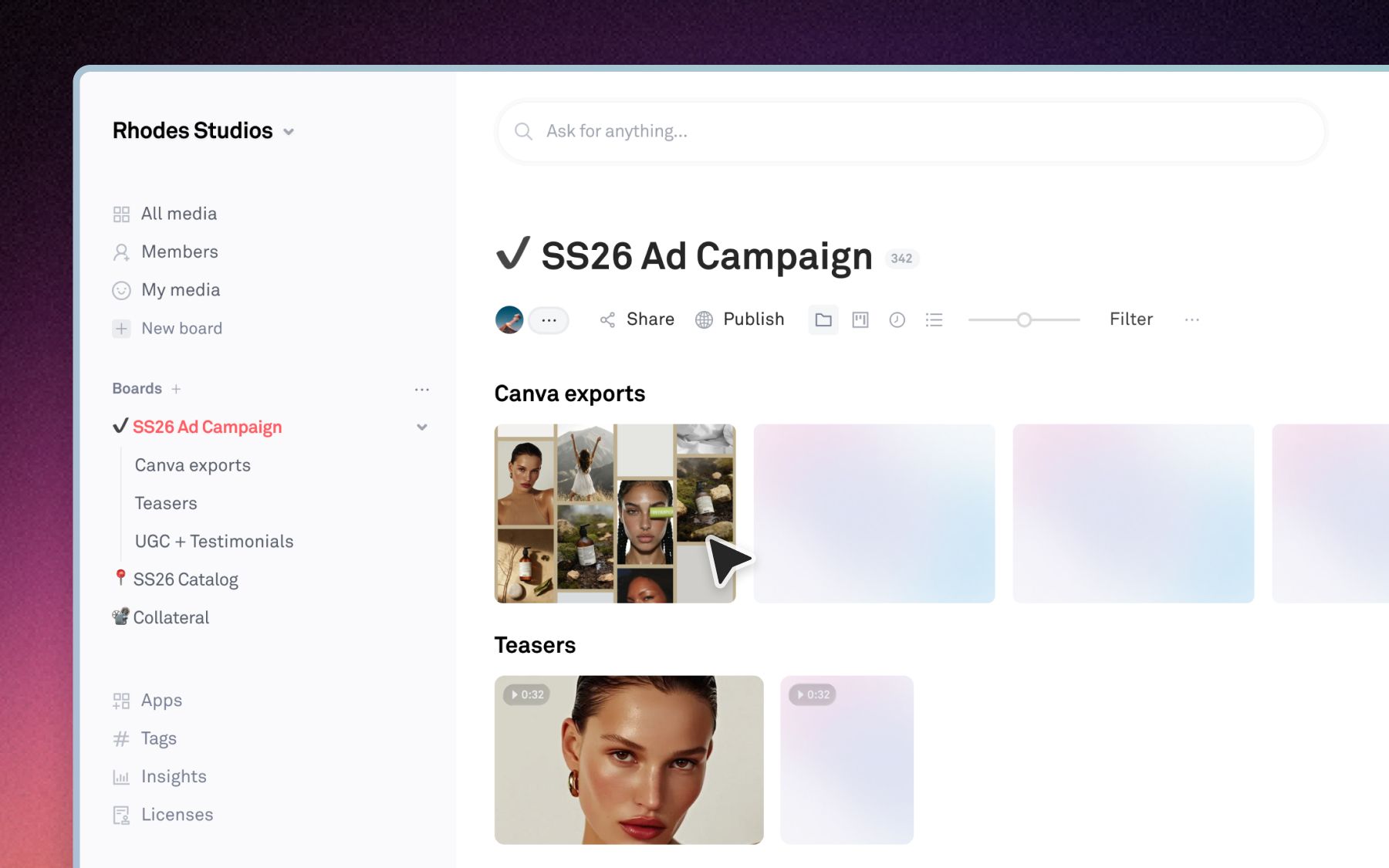 A design saved from Canva appearing on a Playbook board
