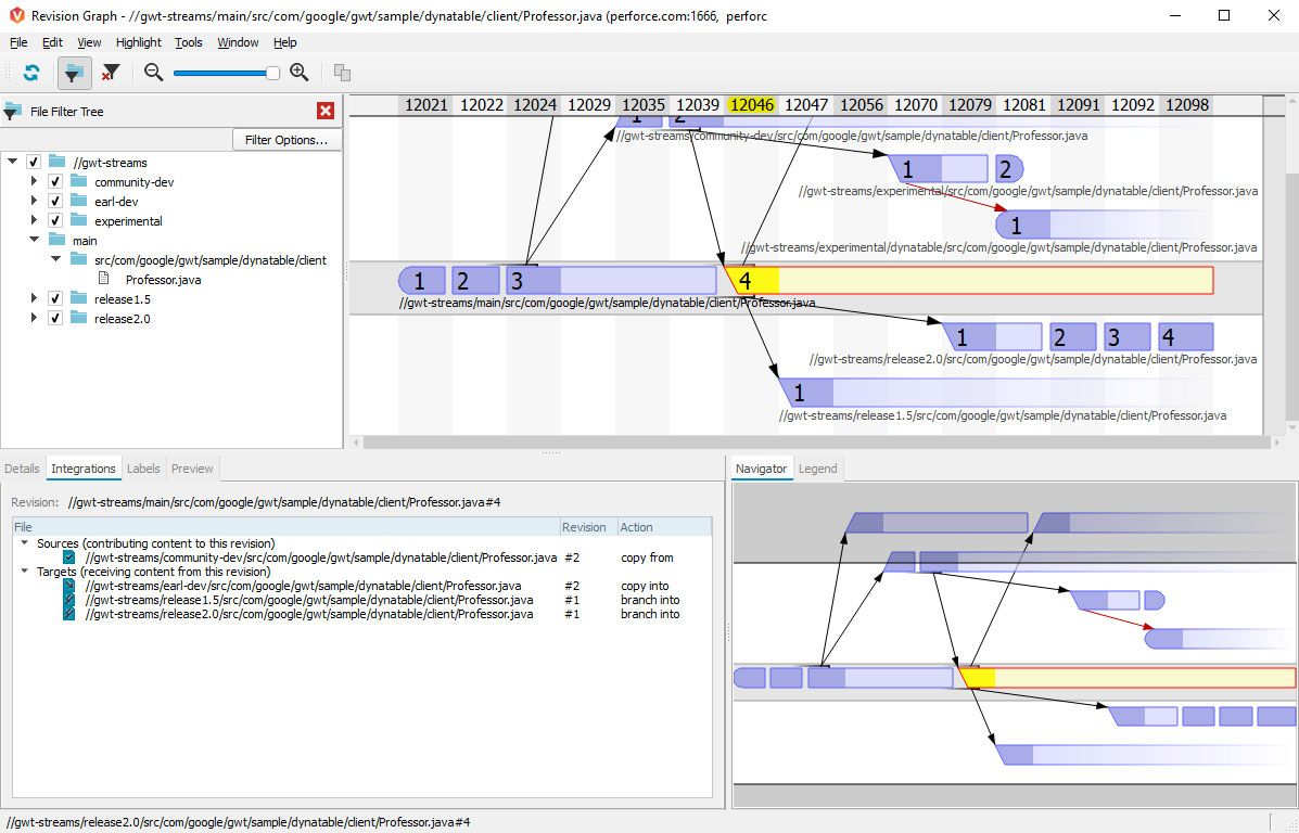 Perforce Helix Core P4V product screenshot