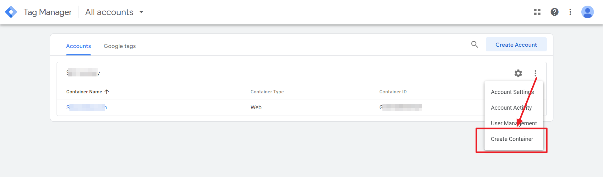 Google Tag Manager (GTM) - Create Container