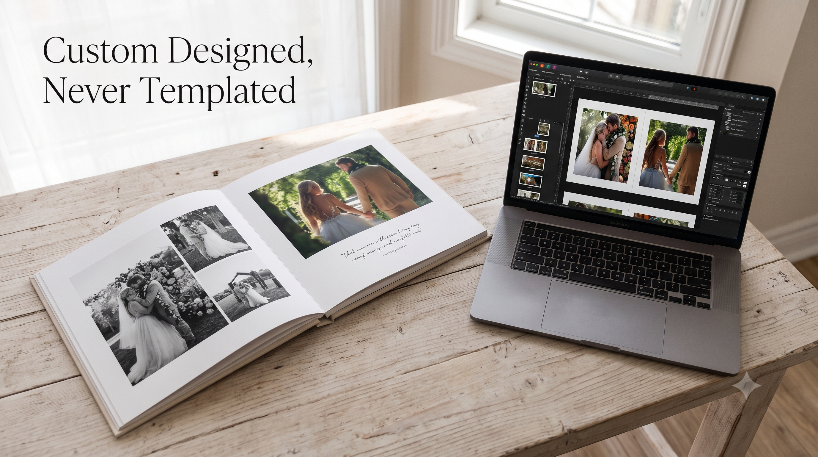 Custom wedding album designed by Shailputri studios