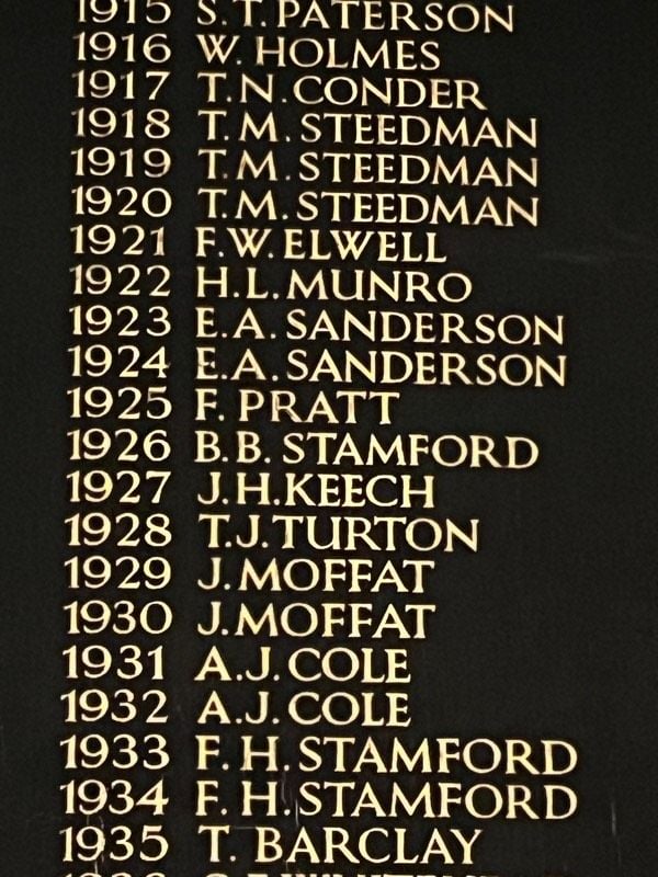 Fred Elwell mentioned in the Beverley Freemasons Hall